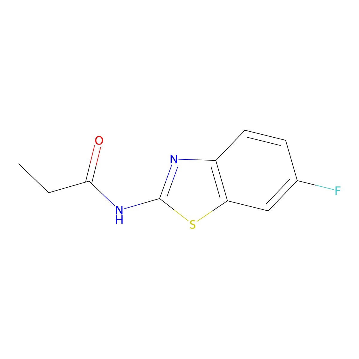 N-(6-fluoro-1,3-benzothiazol-2-yl)propanamide molecular structure, CAS 476297-58-2