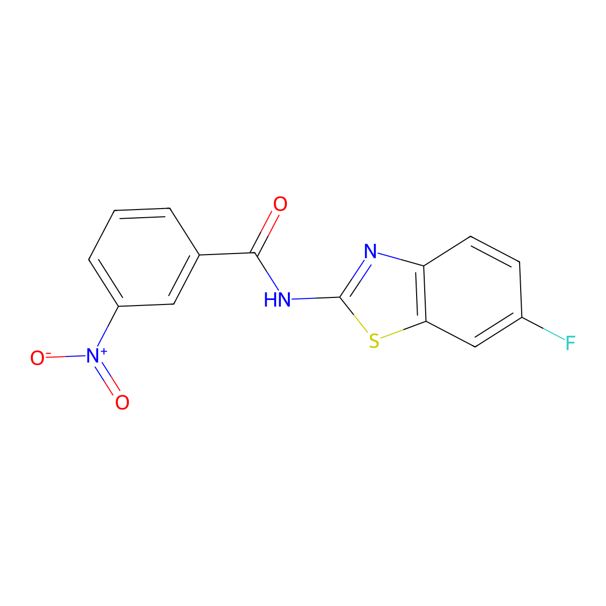 N-(6-fluoro-1,3-benzothiazol-2-yl)-3-nitrobenzamide molecular structure, CAS 476297-63-9