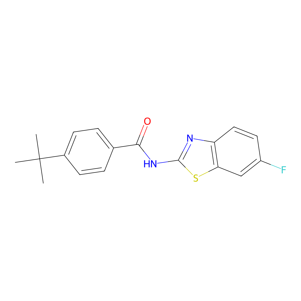 4-tert-butyl-N-(6-fluoro-1,3-benzothiazol-2-yl)benzamide molecular structure, CAS 476297-66-2
