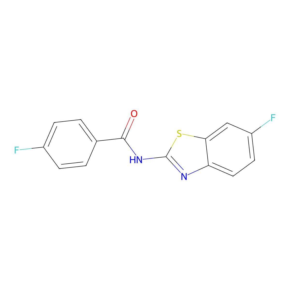 4-fluoro-N-(6-fluoro-1,3-benzothiazol-2-yl)benzamide molecular structure, CAS 476297-68-4