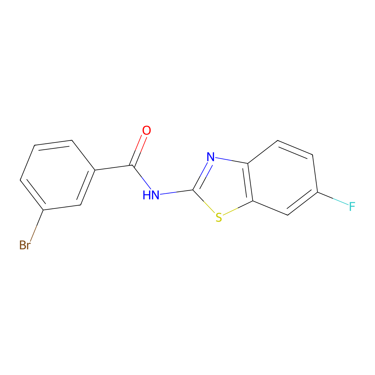 3-bromo-N-(6-fluoro-1,3-benzothiazol-2-yl)benzamide molecular structure, CAS 476297-69-5