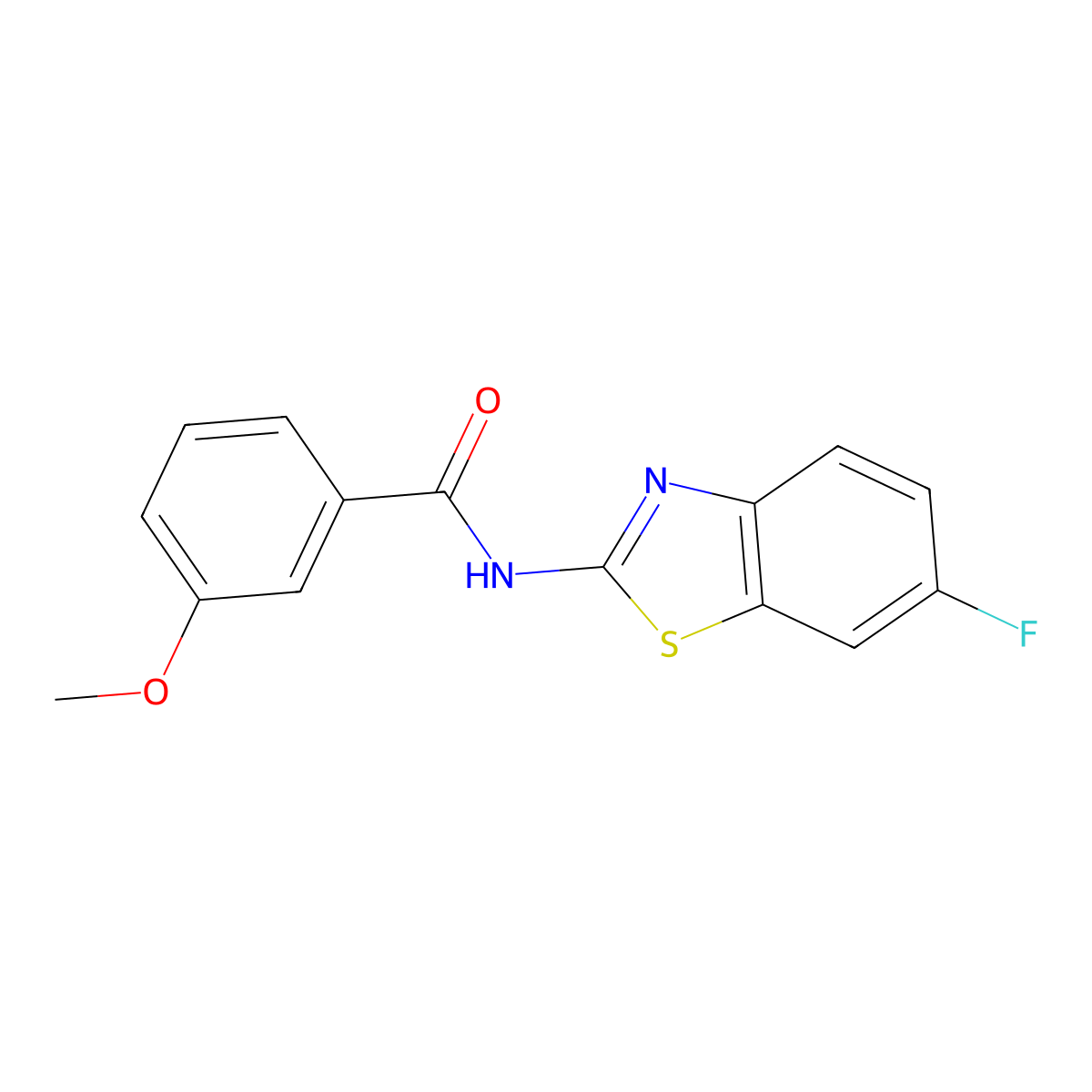N-(6-fluoro-1,3-benzothiazol-2-yl)-3-methoxybenzamide molecular structure, CAS 476297-72-0