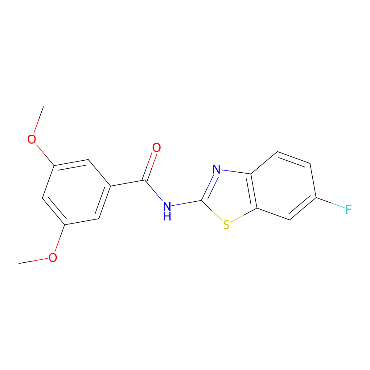 N-(6-fluoro-1,3-benzothiazol-2-yl)-3,5-dimethoxybenzamide molecular structure, CAS 476297-73-1