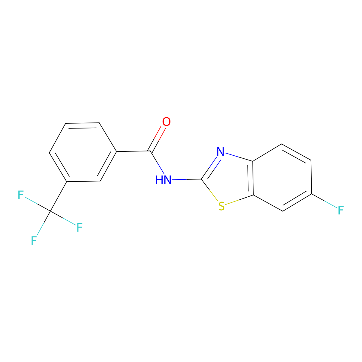 N-(6-fluoro-1,3-benzothiazol-2-yl)-3-(trifluoromethyl)benzamide molecular structure, CAS 476297-84-4
