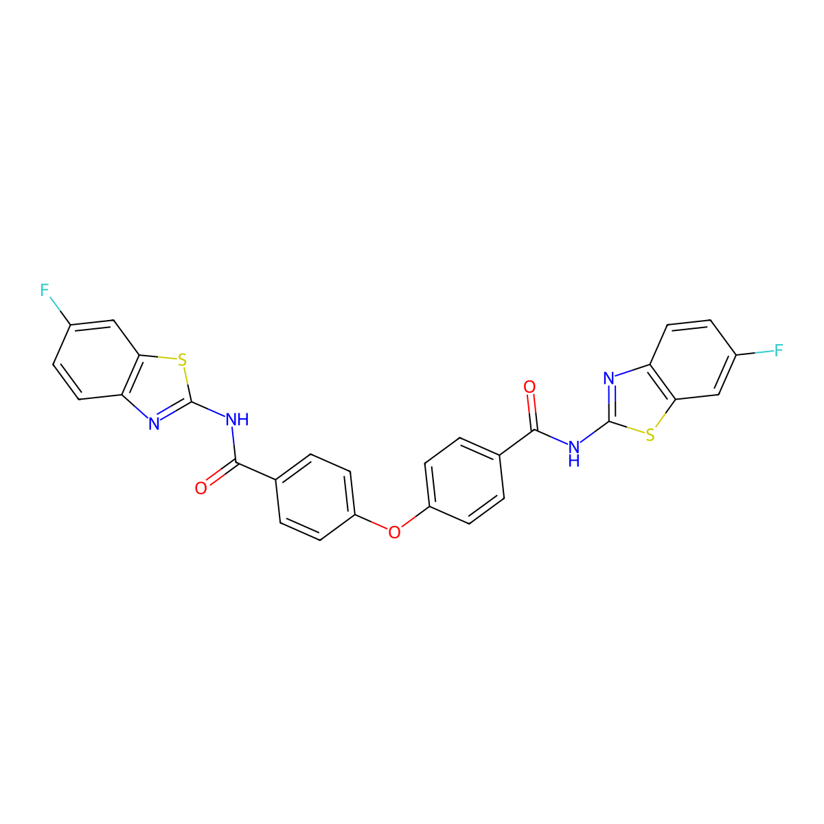 N-(6-fluoro-1,3-benzothiazol-2-yl)-4-{4-[(6-fluoro-1,3-benzothiazol-2-yl)carbamoyl]phenoxy}benzamide molecular structure, CAS 476297-89-9