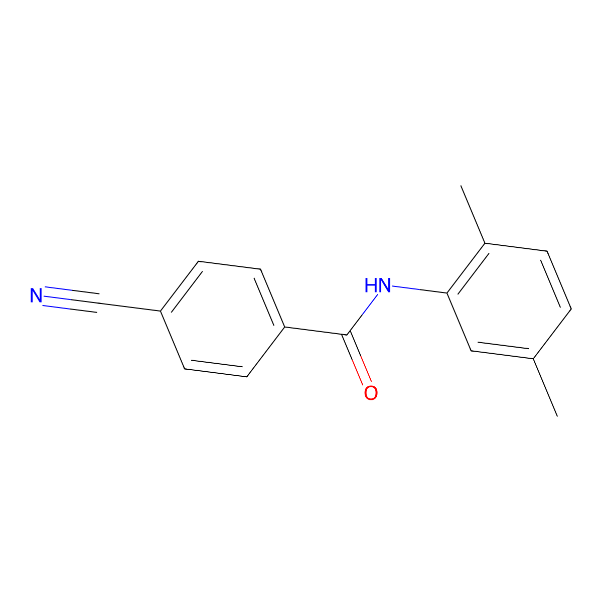 4-cyano-N-(2,5-dimethylphenyl)benzamide molecular structure, CAS 476298-03-0