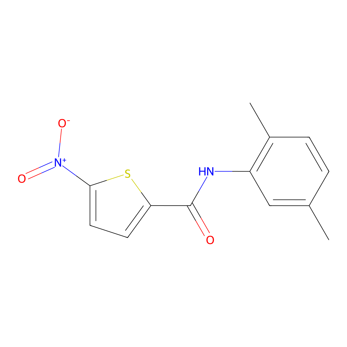 N-(2,5-dimethylphenyl)-5-nitrothiophene-2-carboxamide molecular structure, CAS 476298-09-6