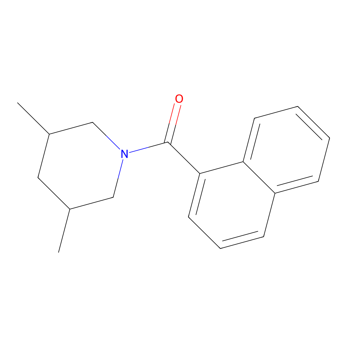 (3,5-Dimethylpiperidin-1-yl)-naphthalen-1-ylmethanone molecular structure, CAS 476298-22-3