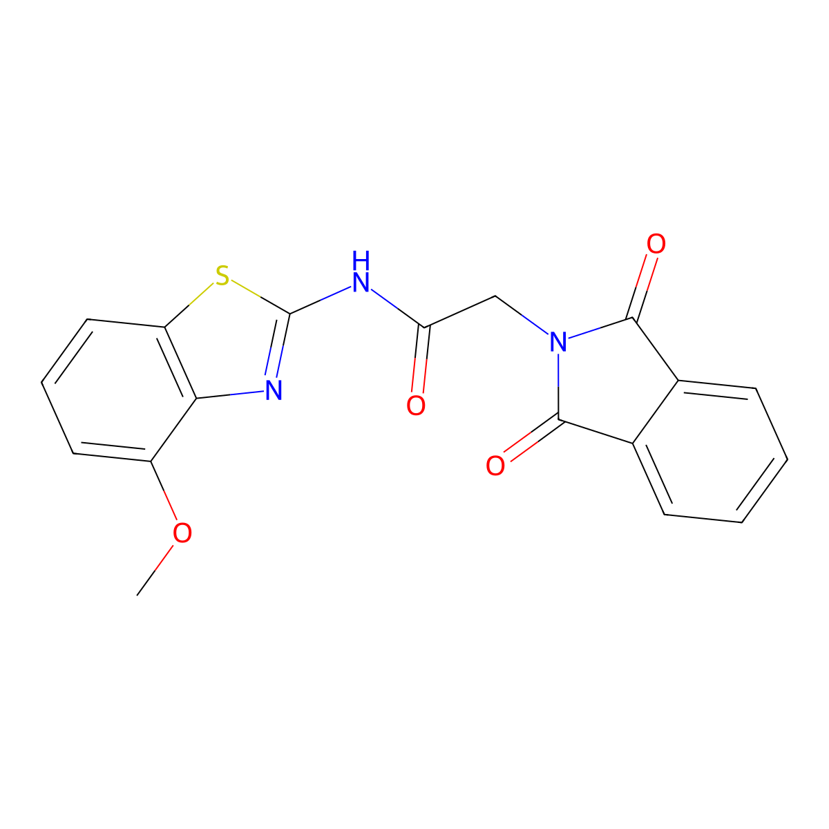 2-(1,3-dioxoisoindolin-2-yl)-N-(4-methoxybenzo[d]thiazol-2-yl)acetamide molecular structure, CAS 476298-57-4