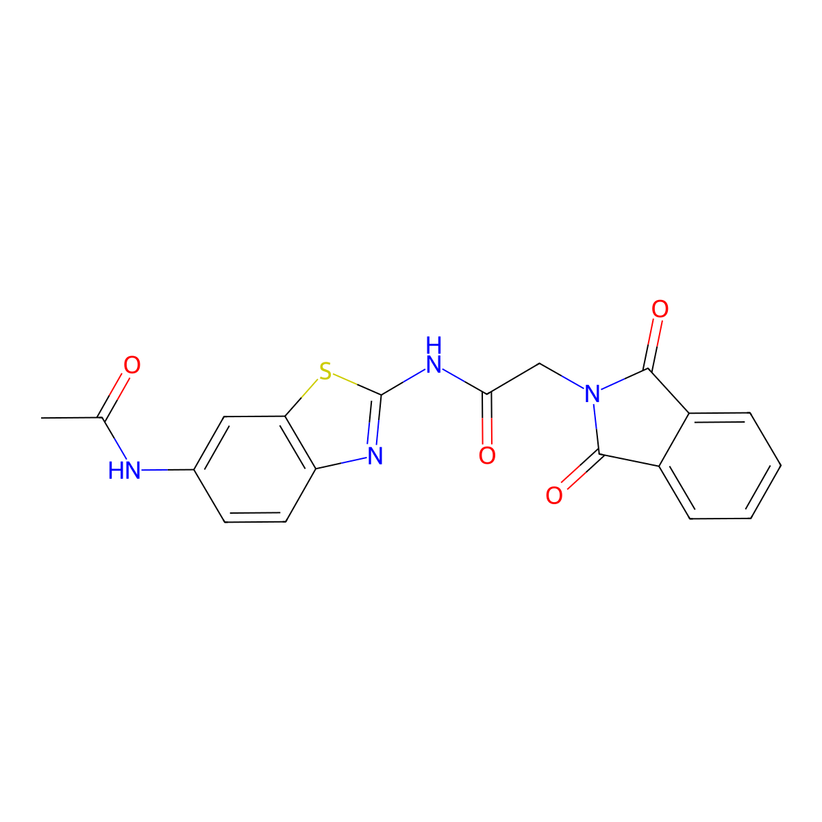 N-(6-acetamidobenzo[d]thiazol-2-yl)-2-(1,3-dioxoisoindolin-2-yl)acetamide molecular structure, CAS 476298-59-6