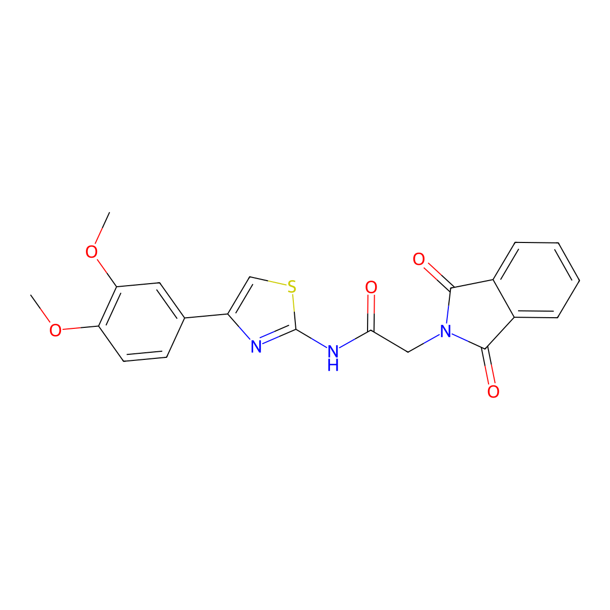 N-[4-(3,4-dimethoxyphenyl)-1,3-thiazol-2-yl]-2-(1,3-dioxoisoindol-2-yl)acetamide molecular structure, CAS 476298-62-1