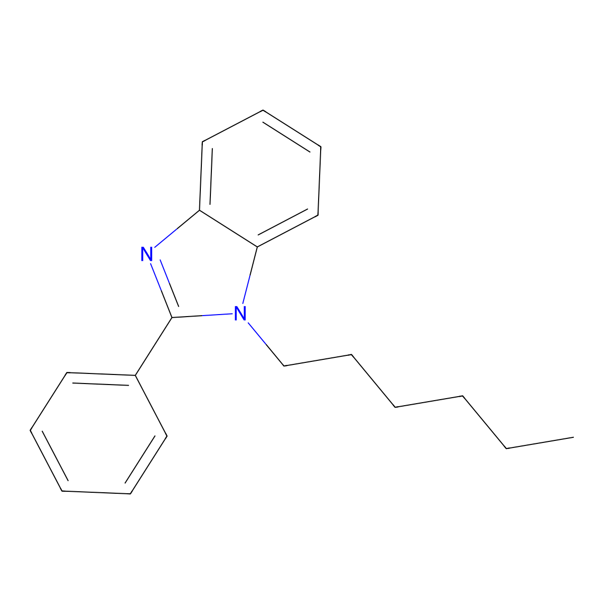 1-hexyl-2-phenyl-1H-benzimidazole molecular structure, CAS 476298-71-2