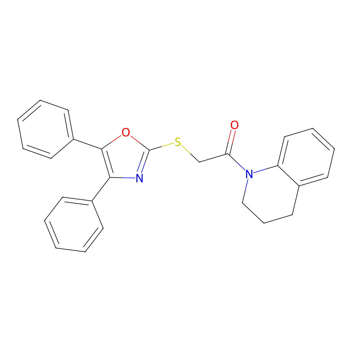 1-(3,4-dihydro-2H-quinolin-1-yl)-2-[(4,5-diphenyl-1,3-oxazol-2-yl)sulfanyl]ethanone molecular structure, CAS 476298-76-7