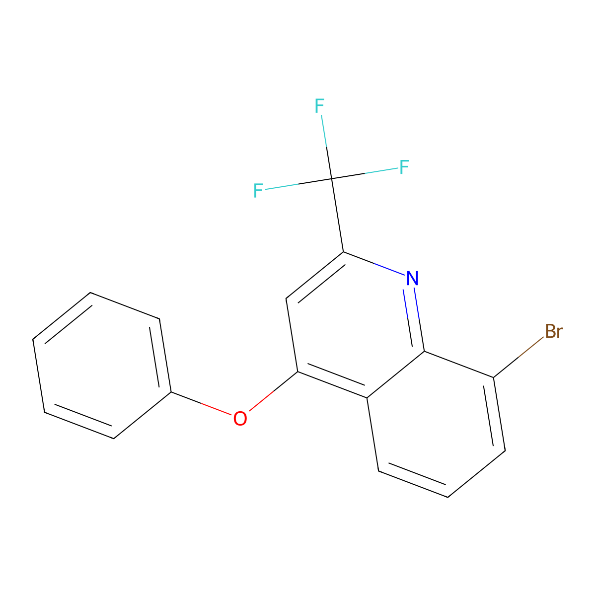 8-Bromo-4-phenoxy-2-(trifluoromethyl)quinoline molecular structure, CAS 4763-93-3