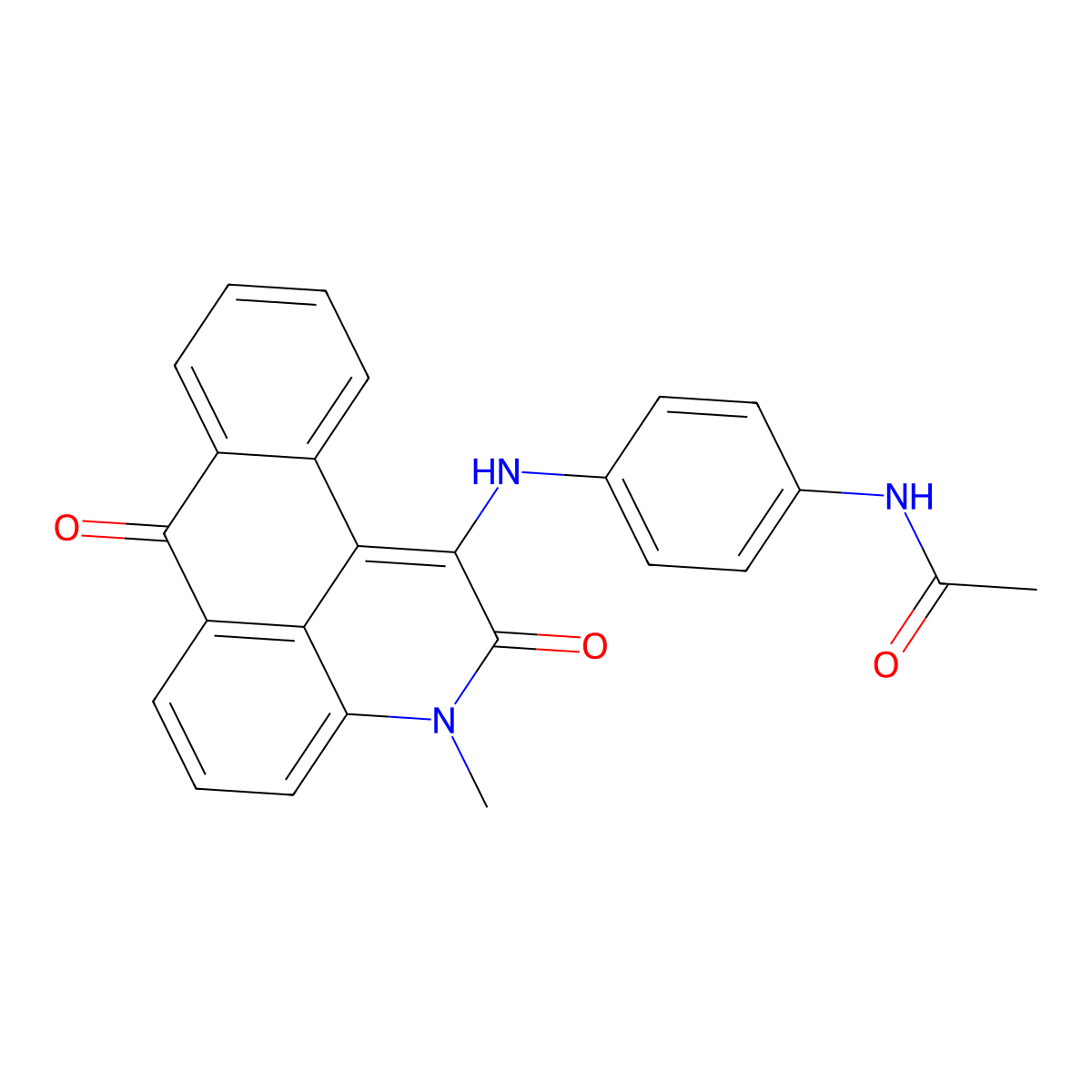 N-(4-((3-methyl-2,7-dioxo-3,7-dihydro-2H-naphtho[1,2,3-de]quinolin-1-yl)amino)phenyl)acetamide molecular structure, CAS 476307-19-4