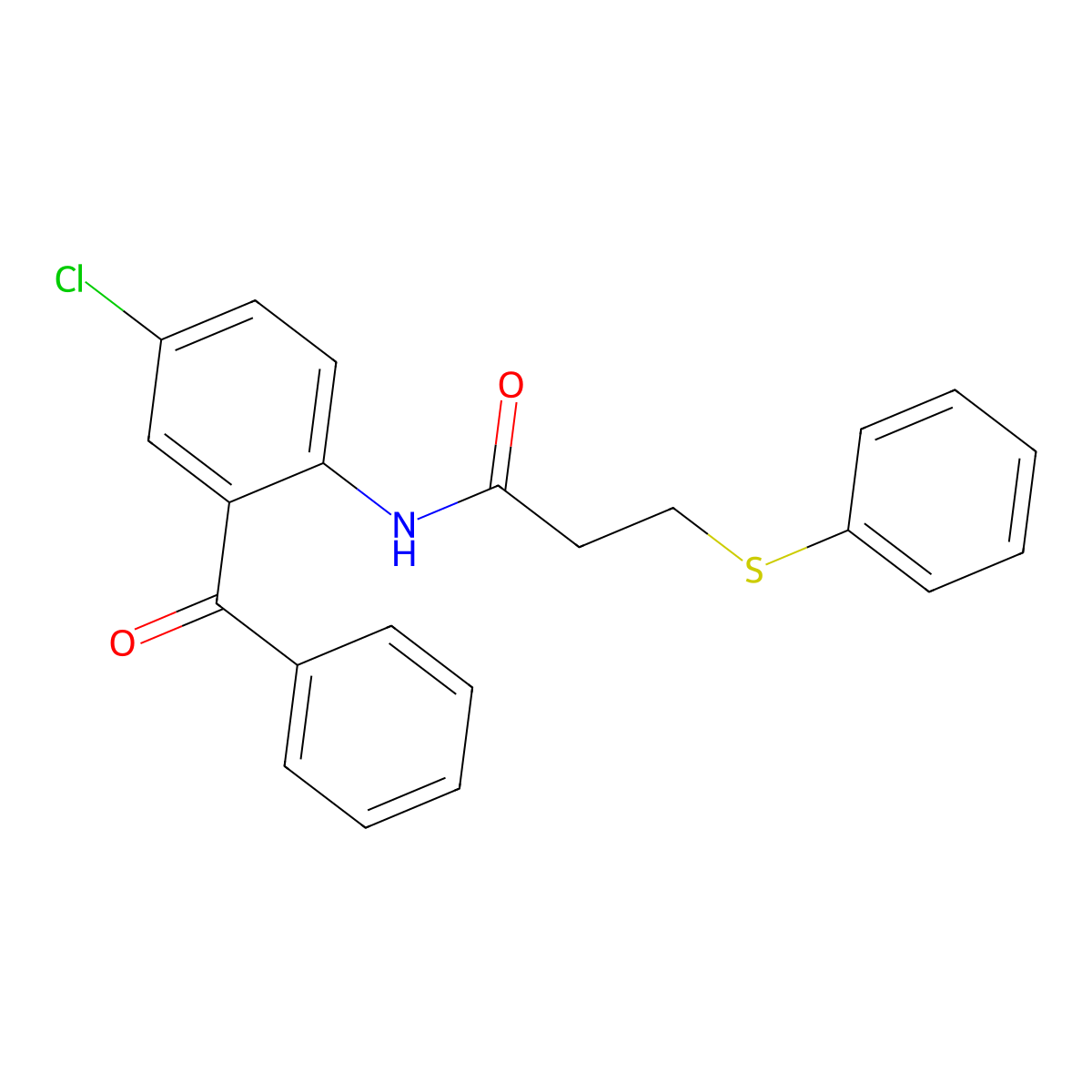 N-(2-benzoyl-4-chlorophenyl)-3-(phenylthio)propanamide molecular structure, CAS 476307-39-8