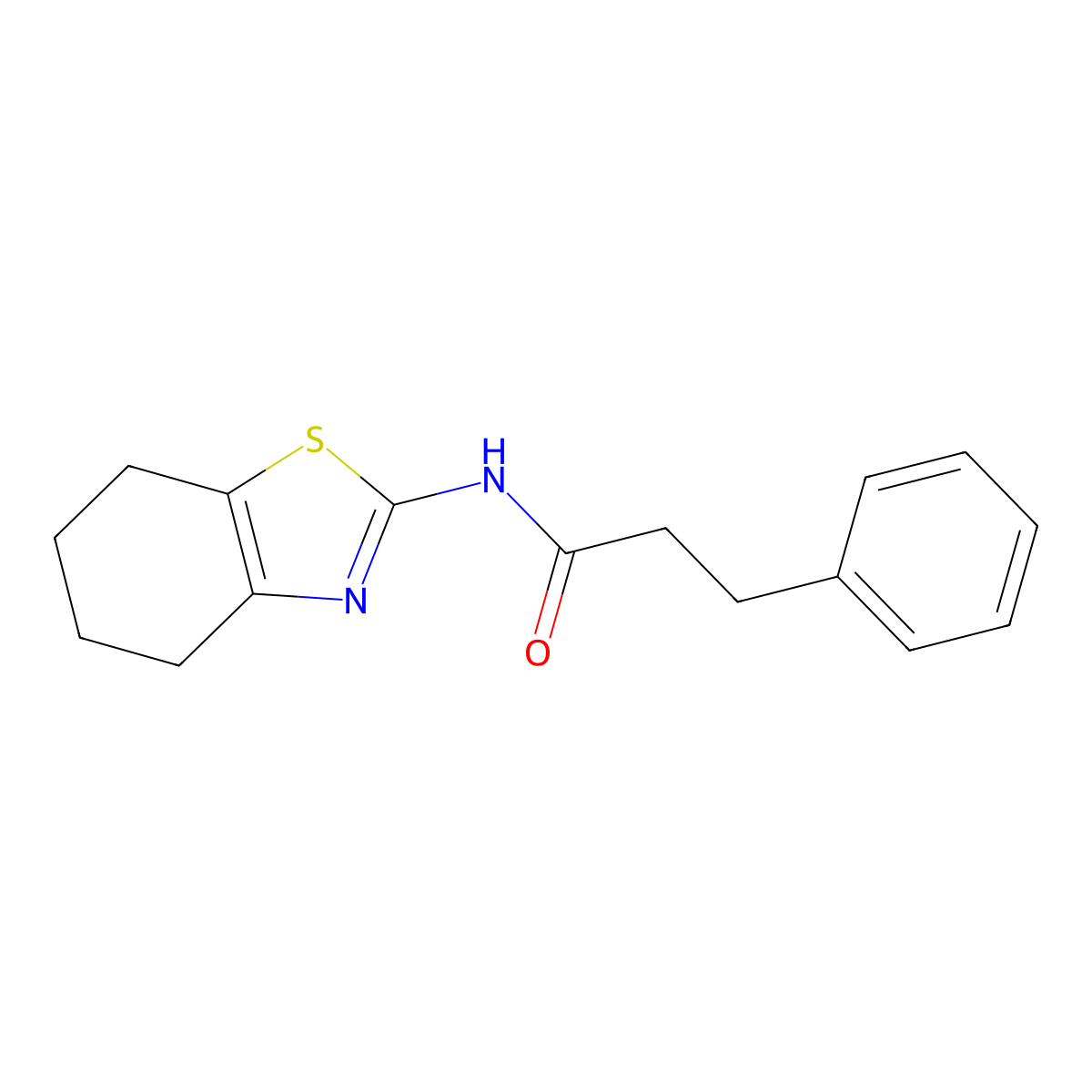 3-phenyl-N-(4,5,6,7-tetrahydro-1,3-benzothiazol-2-yl)propanamide molecular structure, CAS 476307-46-7