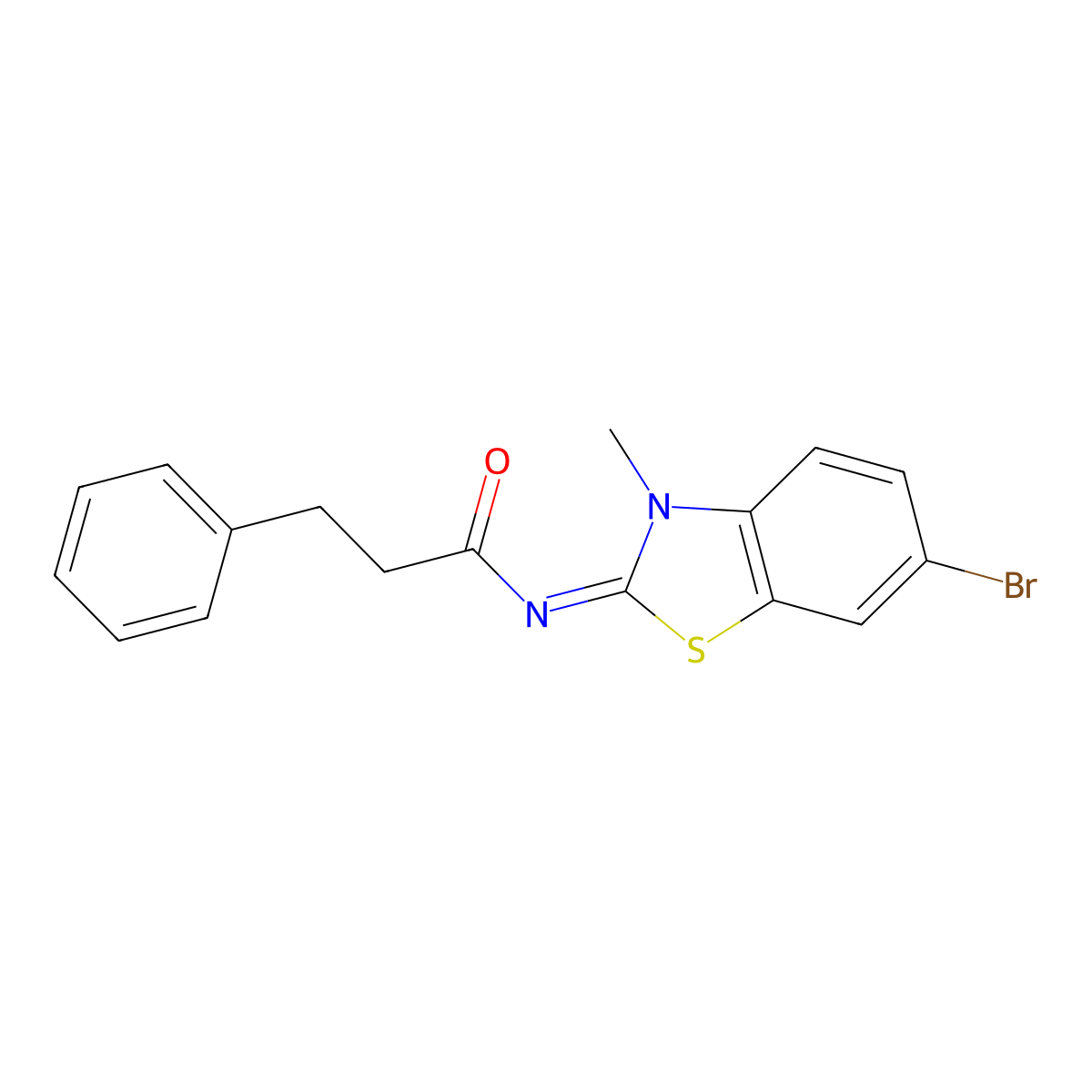 (E)-N-(6-bromo-3-methylbenzo[d]thiazol-2(3H)-ylidene)-3-phenylpropanamide molecular structure, CAS 476307-47-8