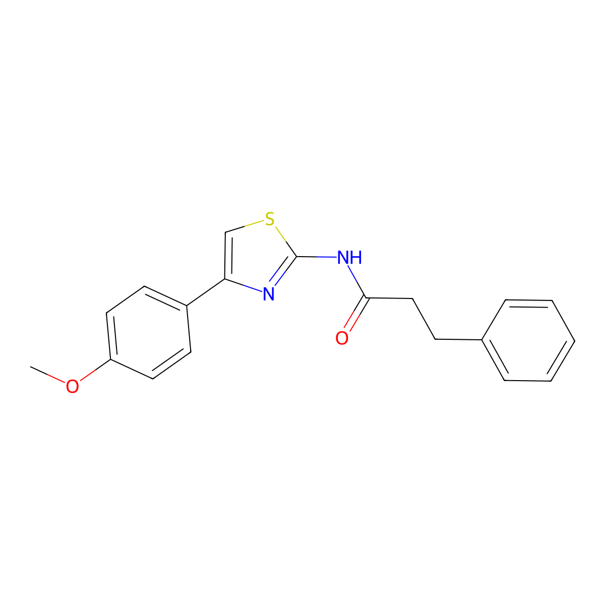 N-[4-(4-methoxyphenyl)thiazol-2-yl]-3-phenylpropionamide molecular structure, CAS 476307-49-0