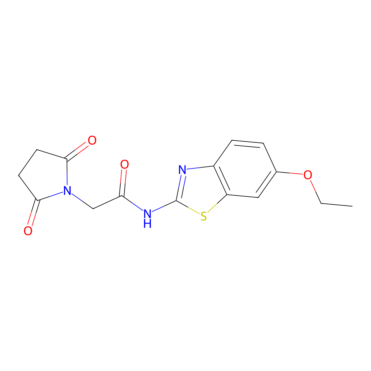 2-(2,5-dioxopyrrolidin-1-yl)-N-(6-ethoxy-1,3-benzothiazol-2-yl)acetamide molecular structure, CAS 476308-55-1