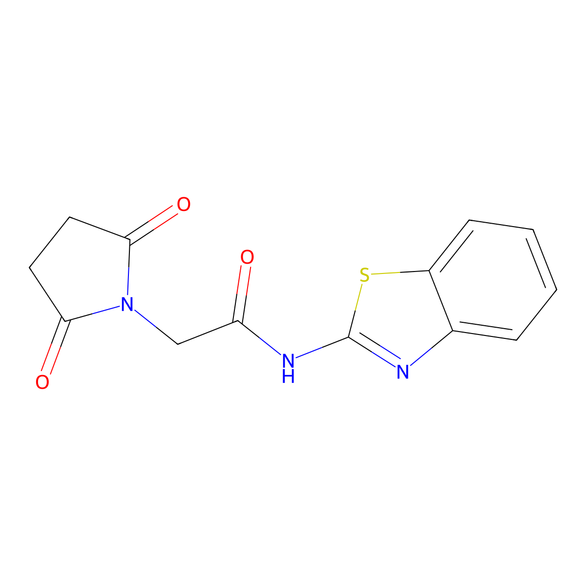 N-(1,3-benzothiazol-2-yl)-2-(2,5-dioxopyrrolidin-1-yl)acetamide molecular structure, CAS 476308-57-3