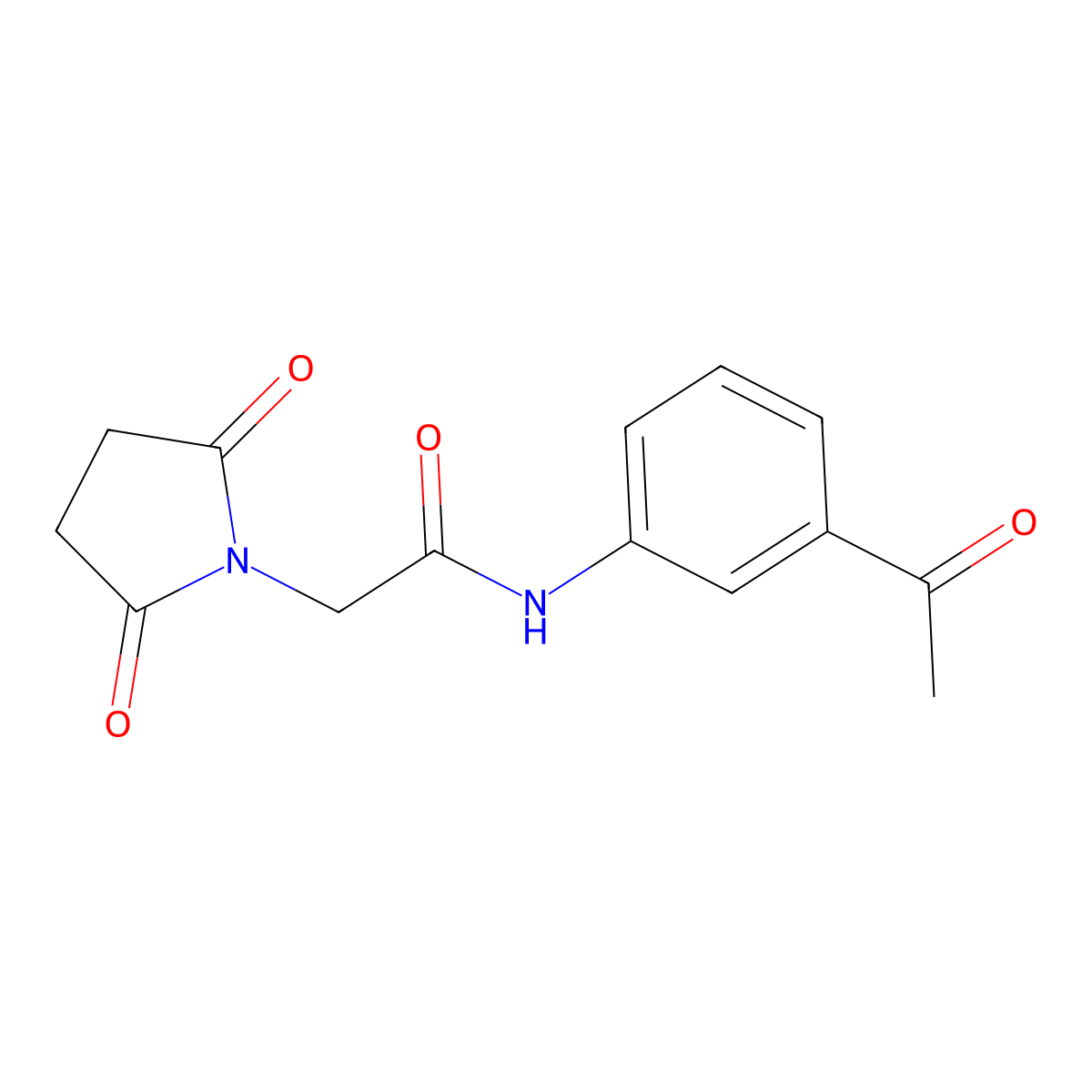 N-(3-acetylphenyl)-2-(2,5-dioxopyrrolidin-1-yl)acetamide molecular structure, CAS 476308-73-3