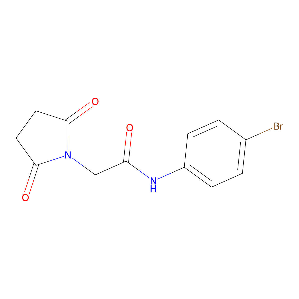 N-(4-bromophenyl)-2-(2,5-dioxopyrrolidin-1-yl)acetamide molecular structure, CAS 476308-87-9