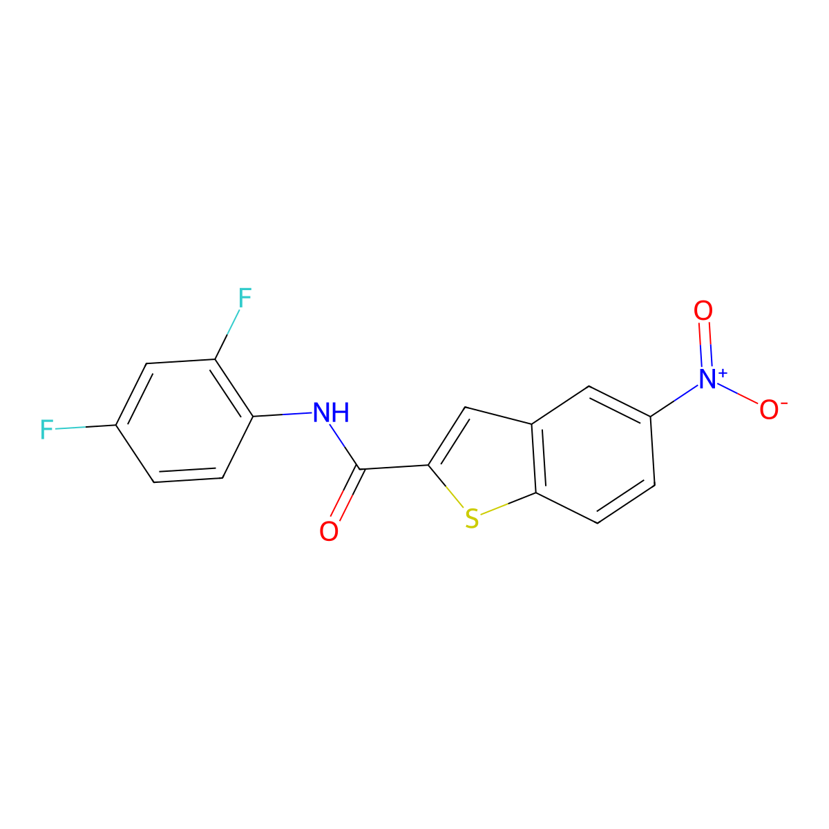 N-(2,4-difluorophenyl)-5-nitro-1-benzothiophene-2-carboxamide molecular structure, CAS 476309-32-7