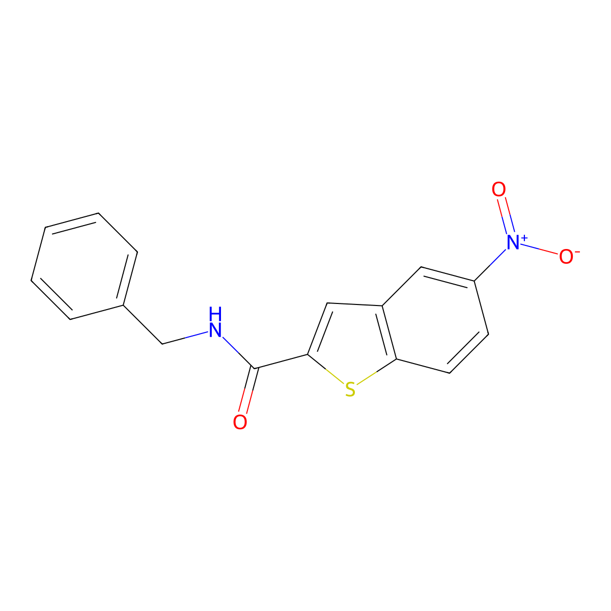 N-benzyl-5-nitro-1-benzothiophene-2-carboxamide molecular structure, CAS 476309-42-9