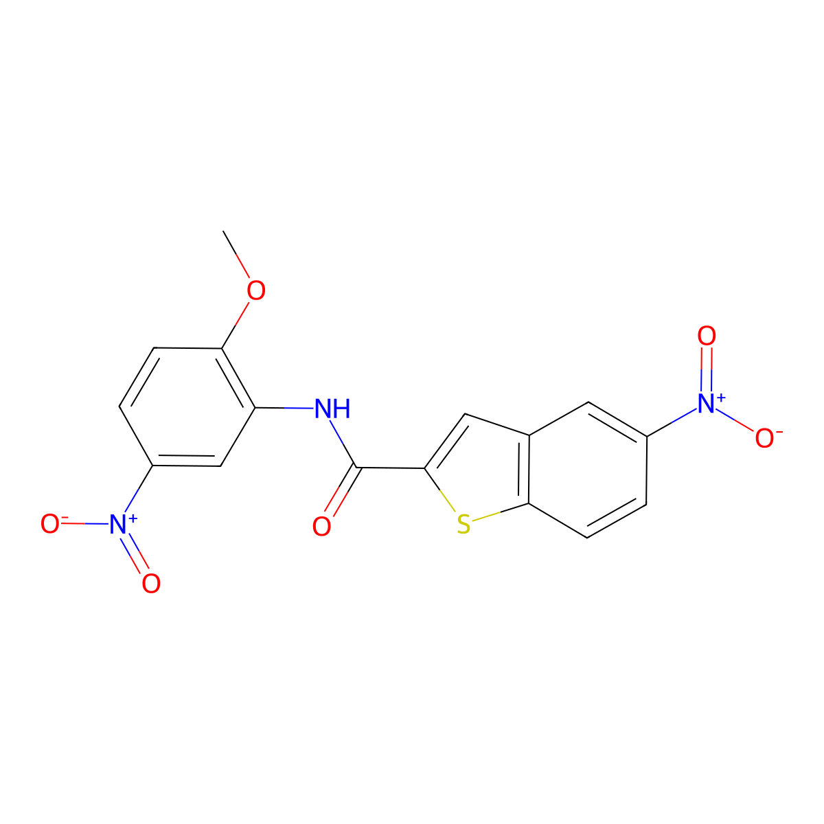 N-(2-methoxy-5-nitrophenyl)-5-nitro-1-benzothiophene-2-carboxamide molecular structure, CAS 476309-53-2