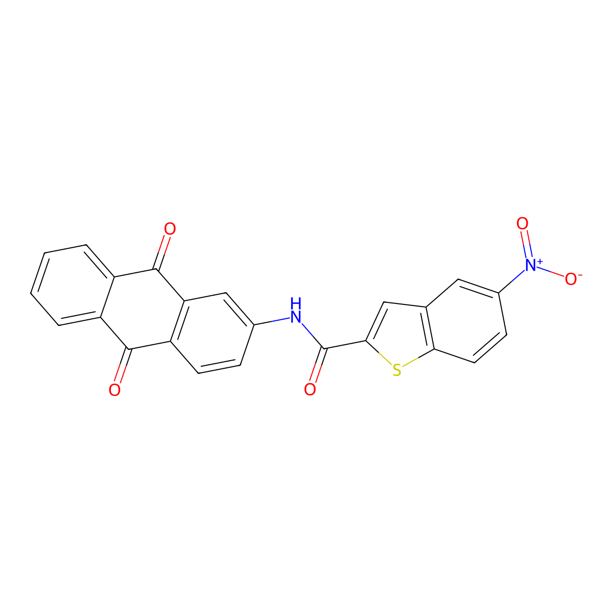 N-(9,10-dioxo-9,10-dihydroanthracen-2-yl)-5-nitro-1-benzothiophene-2-carboxamide molecular structure, CAS 476309-58-7
