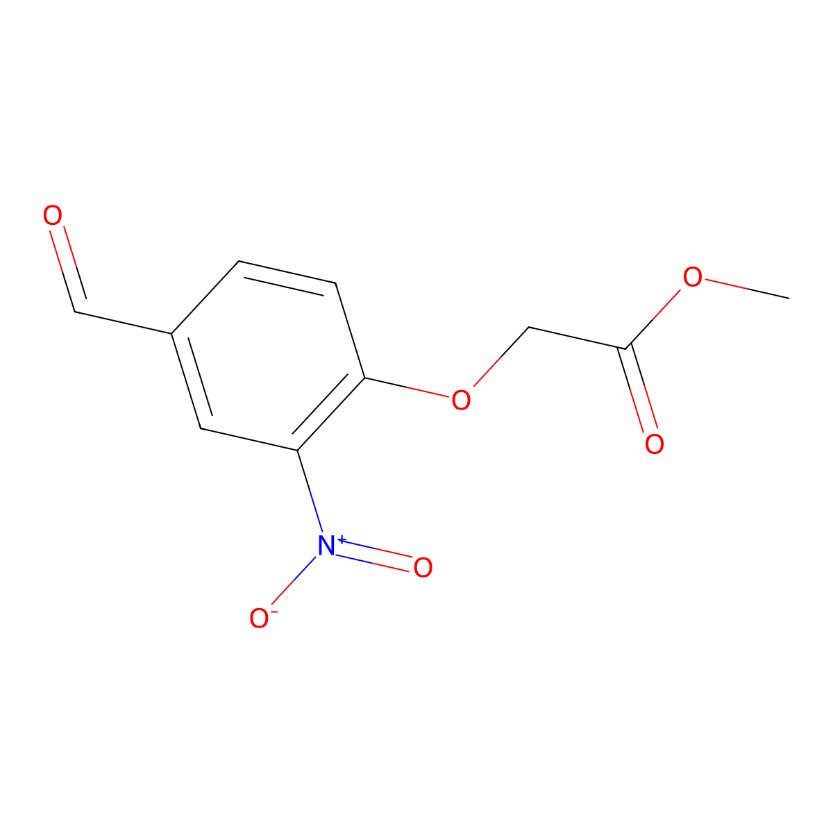 Methyl (4-formyl-2-nitrophenoxy)acetate molecular structure, CAS 476313-39-0