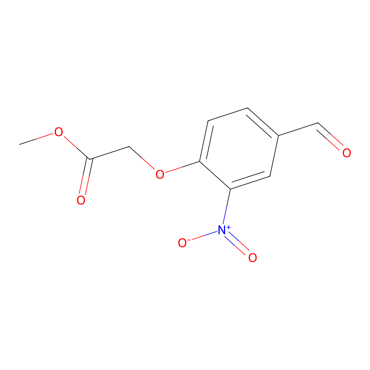 Methyl (4-formyl-2-nitrophenoxy)acetate molecular structure, CAS 476313-39-0