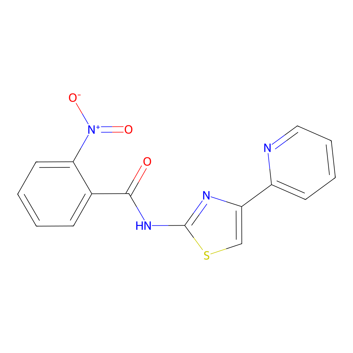2-nitro-N-(4-(pyridin-2-yl)thiazol-2-yl)benzamide molecular structure, CAS 476317-29-0