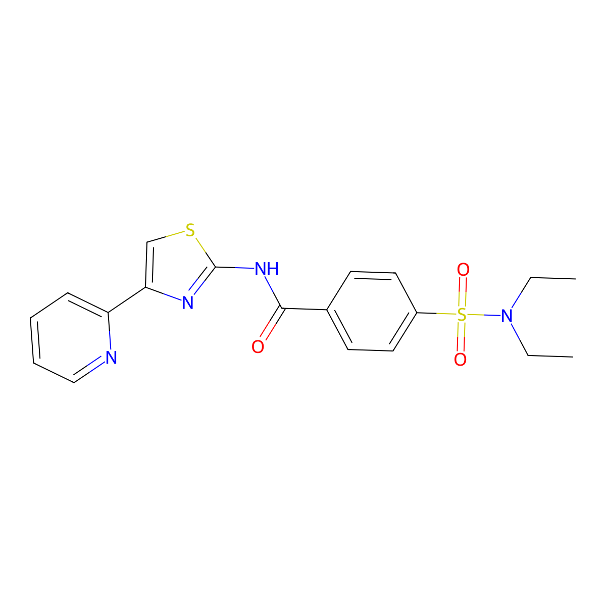 4-(diethylsulfamoyl)-N-(4-pyridin-2-yl-1,3-thiazol-2-yl)benzamide molecular structure, CAS 476317-30-3
