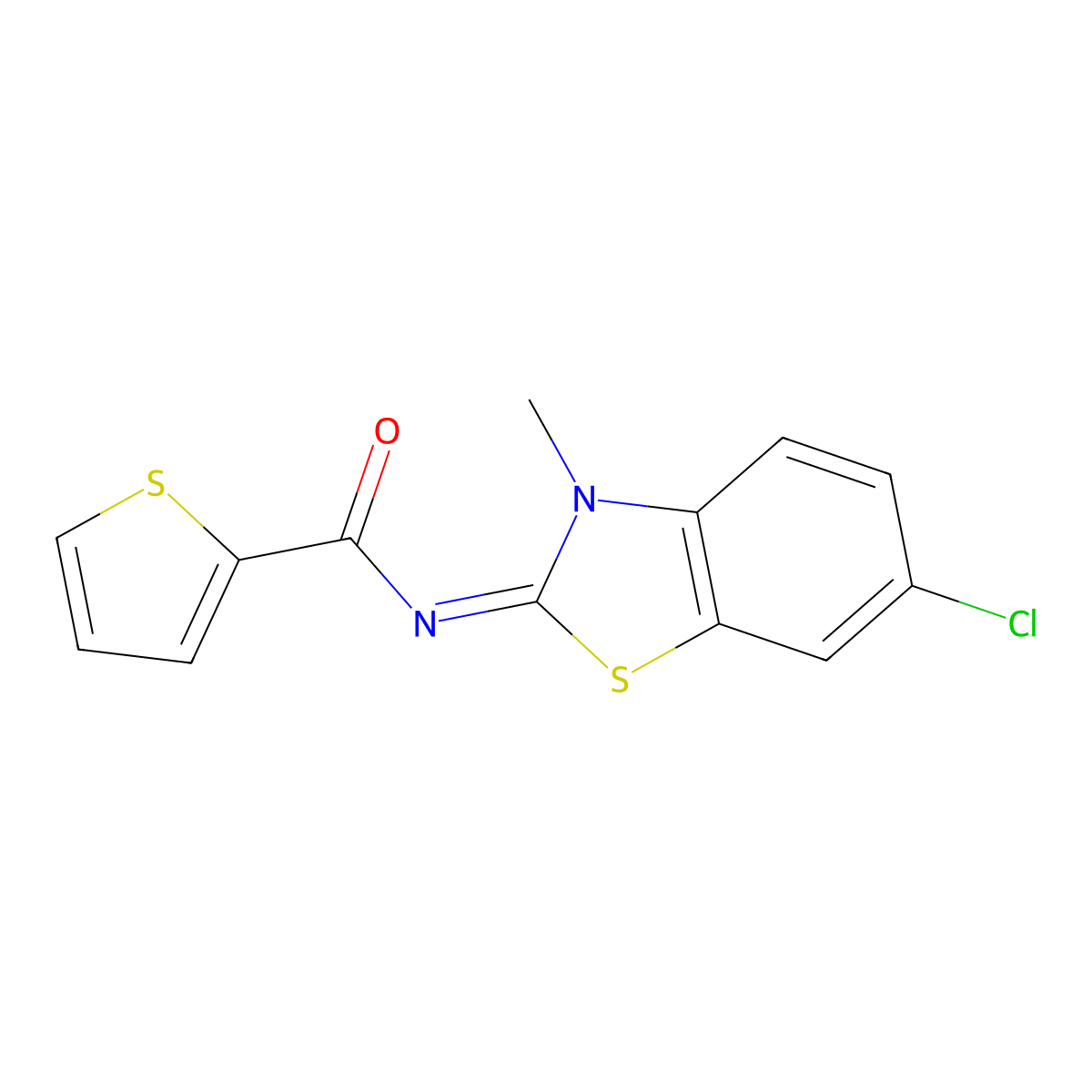 (Z)-N-(6-chloro-3-methylbenzo[d]thiazol-2(3H)-ylidene)thiophene-2-carboxamide molecular structure, CAS 476317-69-8
