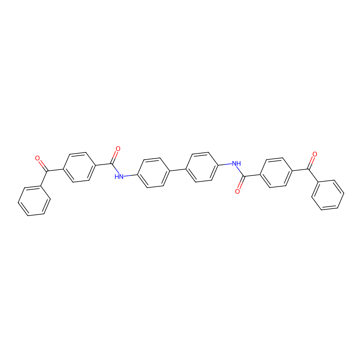 4-benzoyl-N-[4-[4-[(4-benzoylbenzoyl)amino]phenyl]phenyl]benzamide molecular structure, CAS 476317-92-7