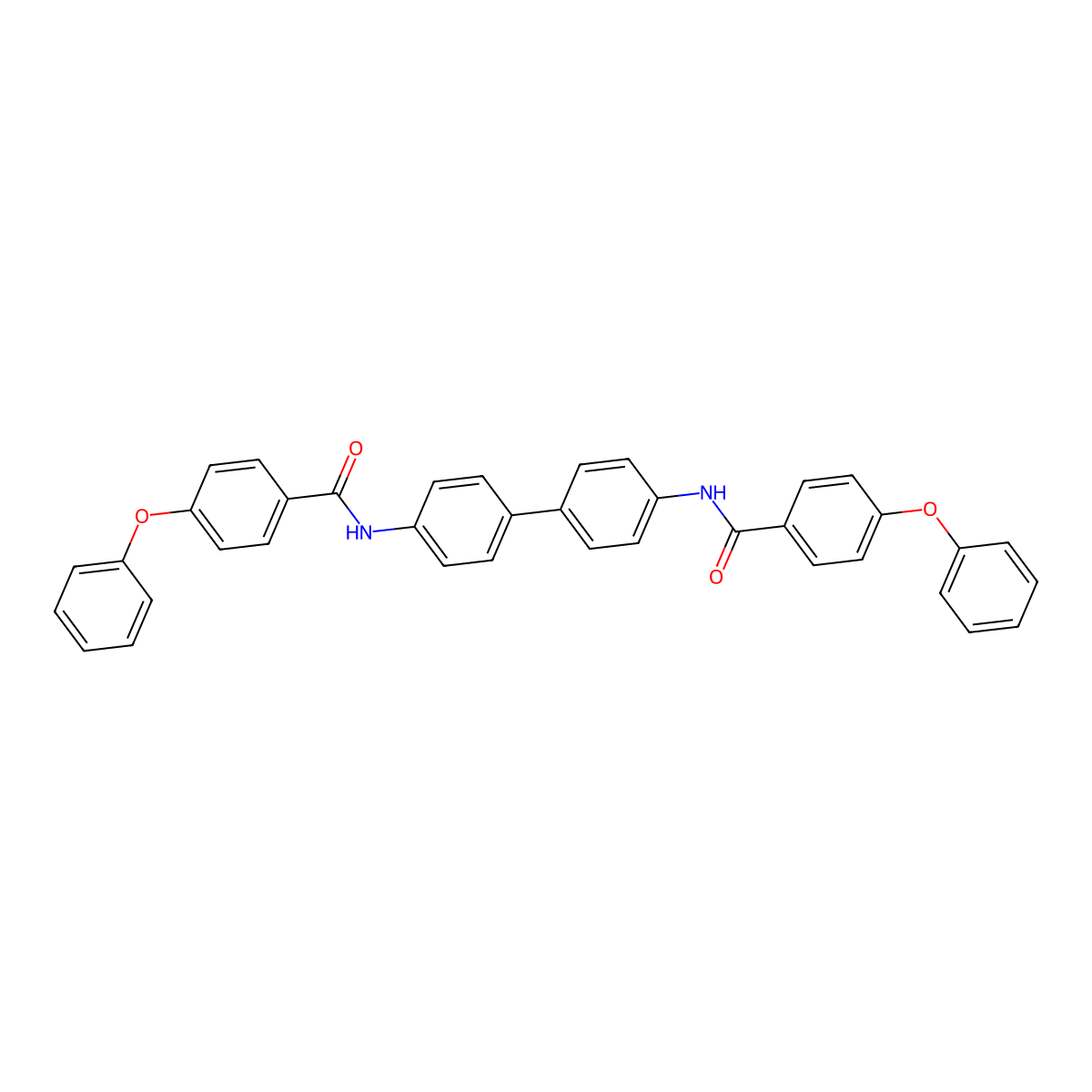 4-phenoxy-N-[4-[4-[(4-phenoxybenzoyl)amino]phenyl]phenyl]benzamide molecular structure, CAS 476317-99-4