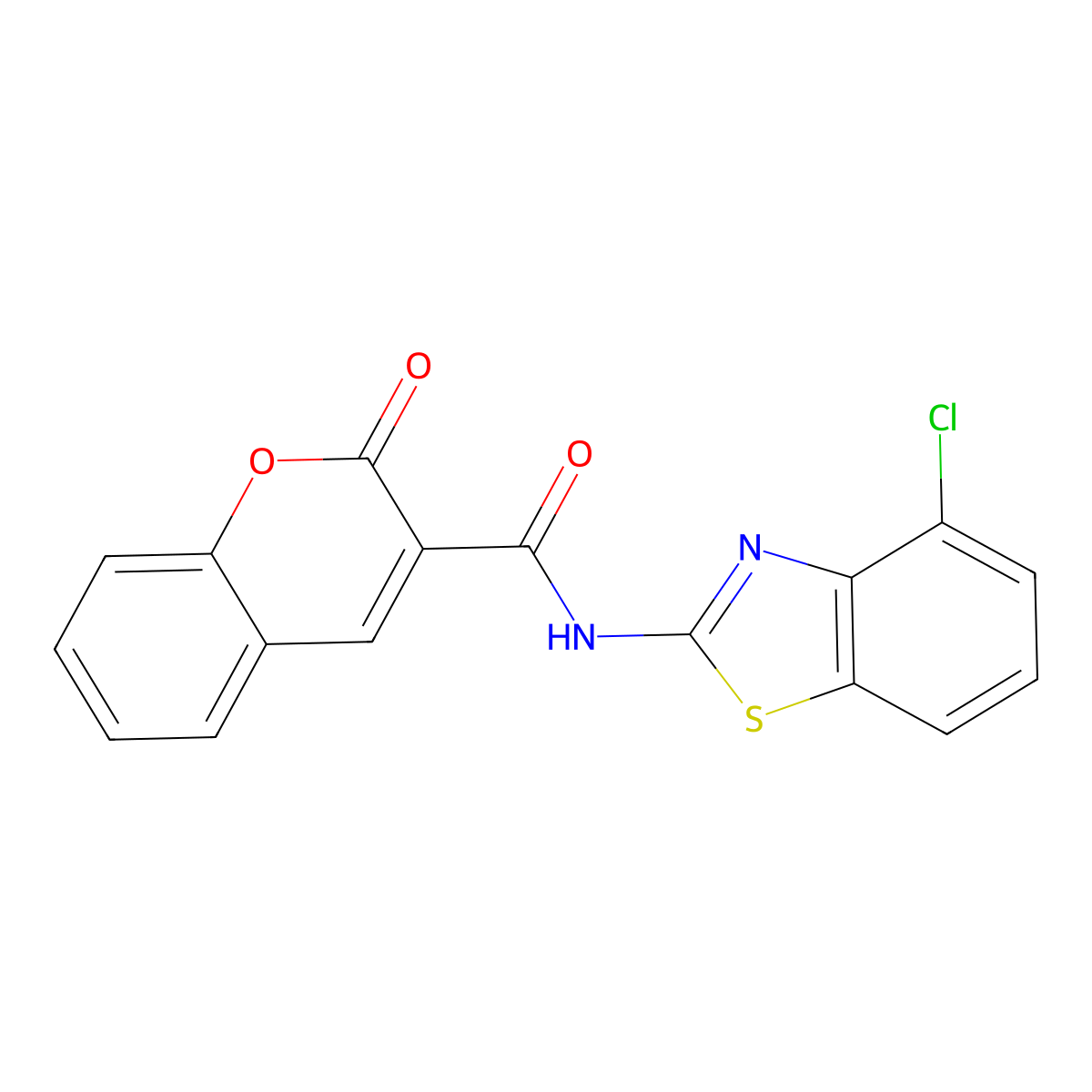 N-(4-chlorobenzo[d]thiazol-2-yl)-2-oxo-2H-chromene-3-carboxamide molecular structure, CAS 476319-51-4