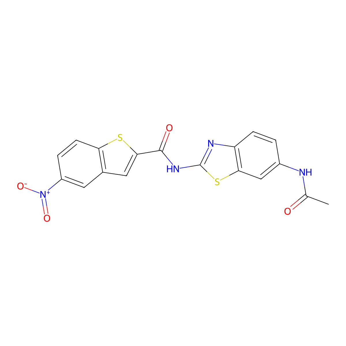 N-(6-acetamido-1,3-benzothiazol-2-yl)-5-nitro-1-benzothiophene-2-carboxamide molecular structure, CAS 476319-58-1