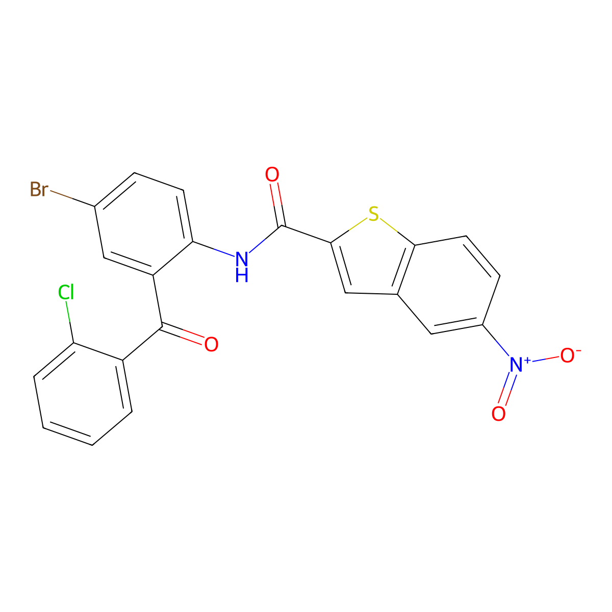 N-[4-bromo-2-(2-chlorobenzoyl)phenyl]-5-nitro-1-benzothiophene-2-carboxamide molecular structure, CAS 476319-61-6