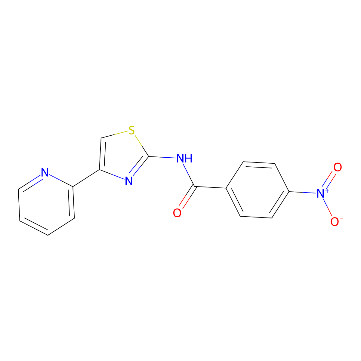 4-nitro-N-[4-(2-pyridyl)thiazol-2-yl]benzamide molecular structure, CAS 476319-66-1