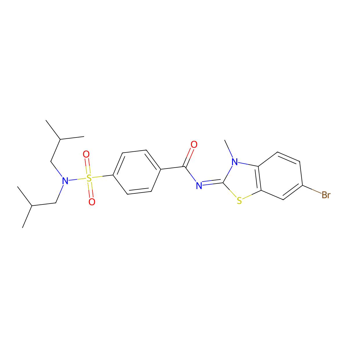 (E)-N-(6-bromo-3-methylbenzo[d]thiazol-2(3H)-ylidene)-4-(N,N-diisobutylsulfamoyl)benzamide molecular structure, CAS 476320-19-1