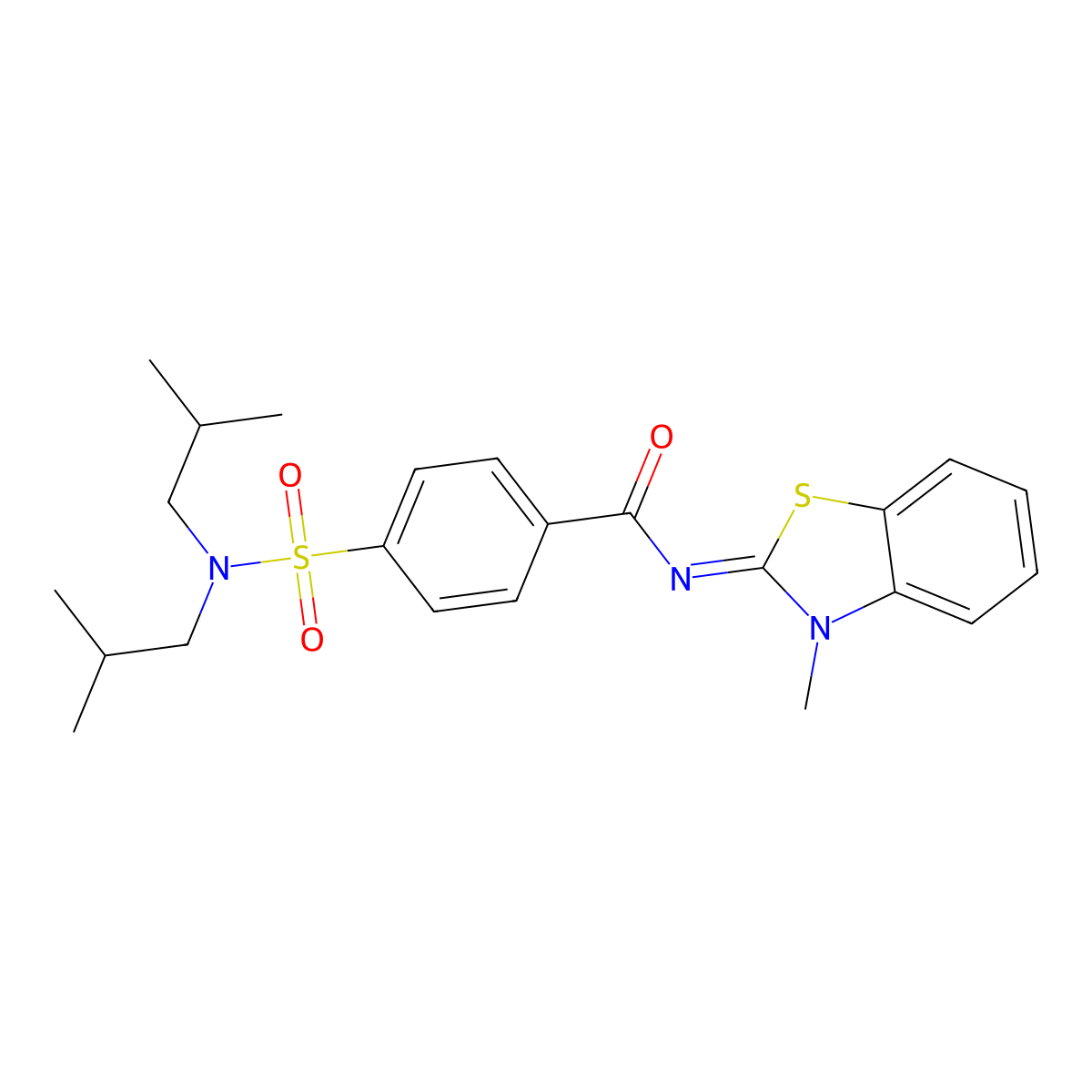 (E)-4-(N,N-diisobutylsulfamoyl)-N-(3-methylbenzo[d]thiazol-2(3H)-ylidene)benzamide molecular structure, CAS 476320-21-5