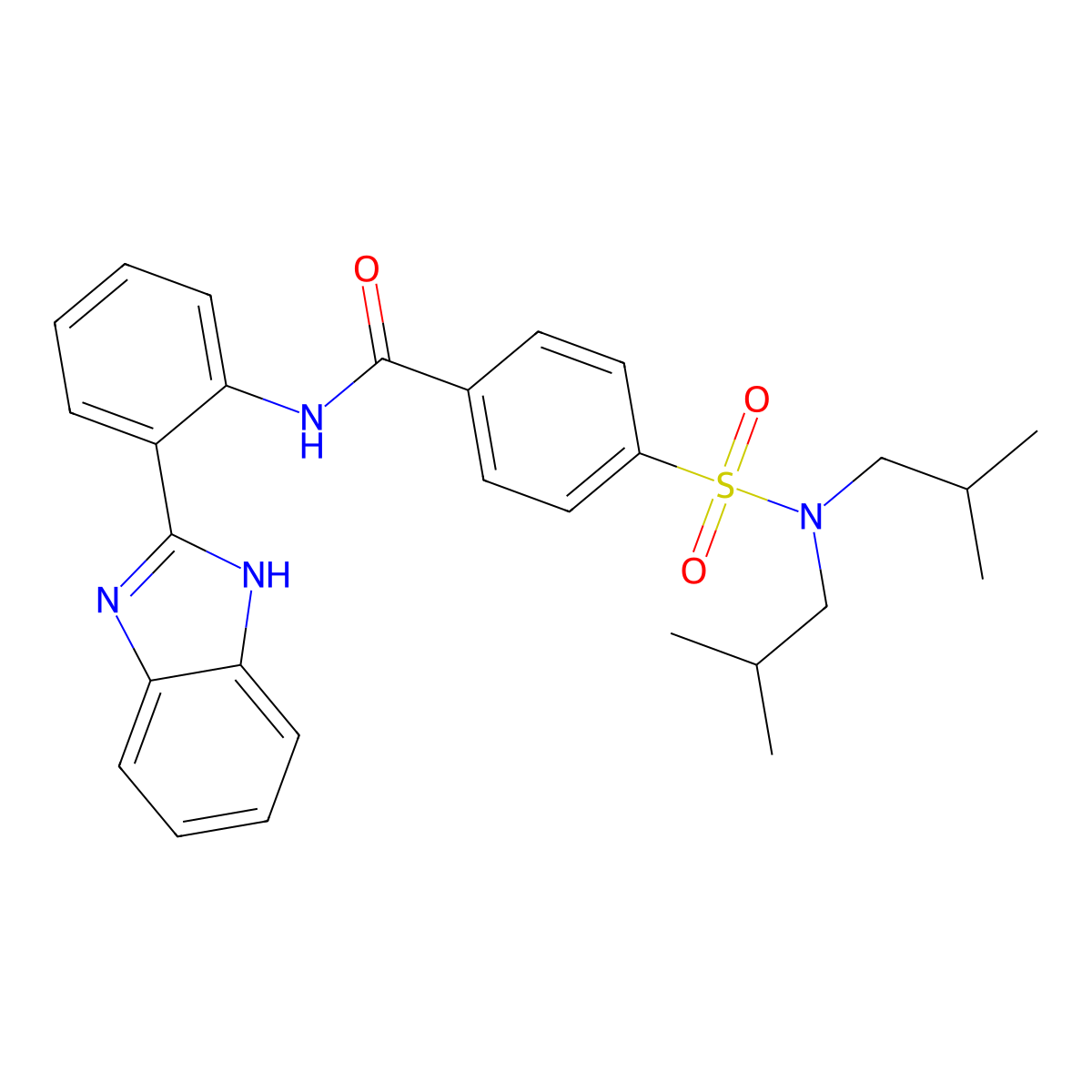 N-(2-(1H-benzo[d]imidazol-2-yl)phenyl)-4-(N,N-diisobutylsulfamoyl)benzamide molecular structure, CAS 476320-84-0