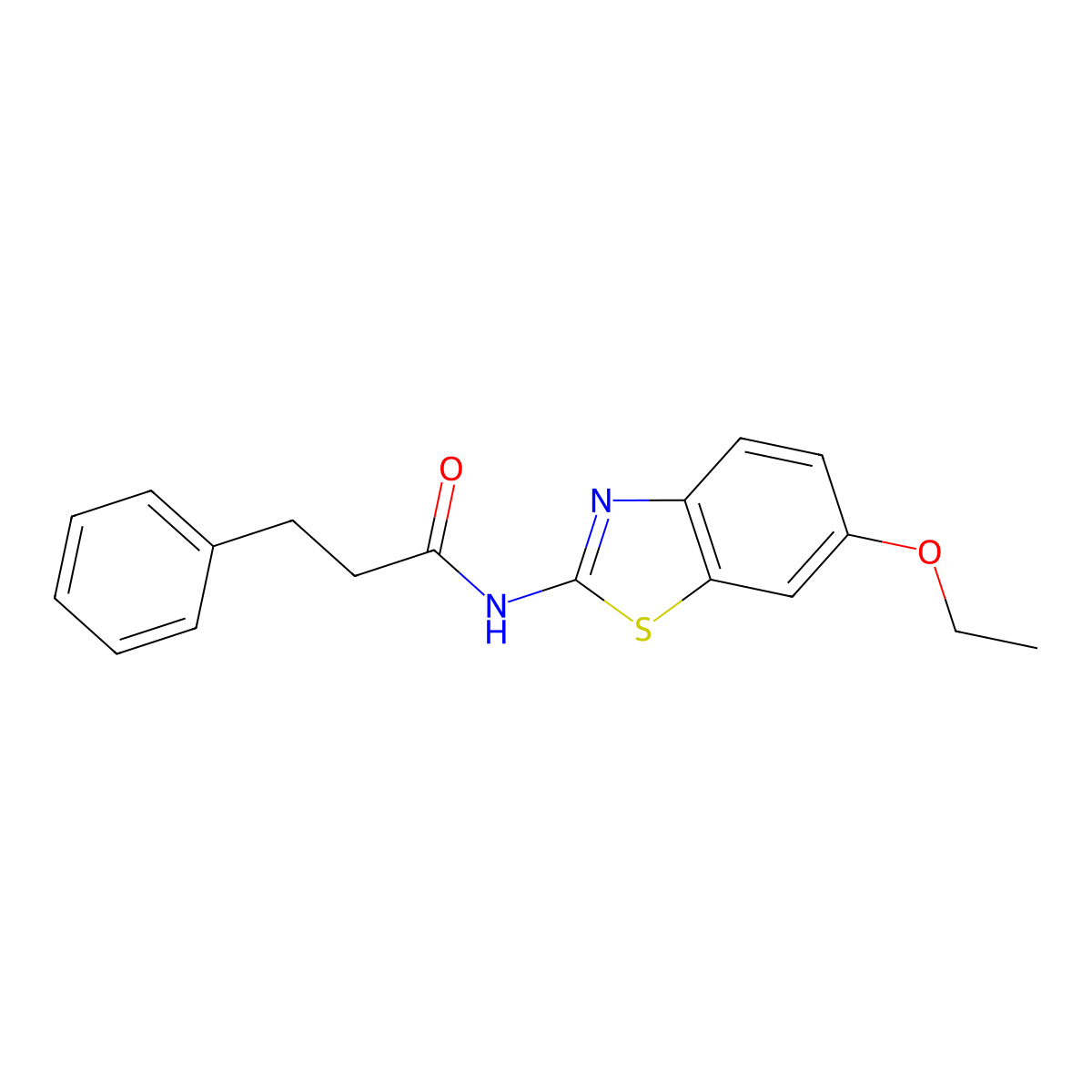 N-(6-ethoxy-1,3-benzothiazol-2-yl)-3-phenylpropanamide molecular structure, CAS 476321-09-2