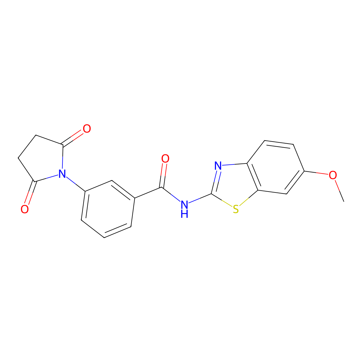 3-(2,5-dioxopyrrolidin-1-yl)-N-(6-methoxy-1,3-benzothiazol-2-yl)benzamide molecular structure, CAS 476321-51-4
