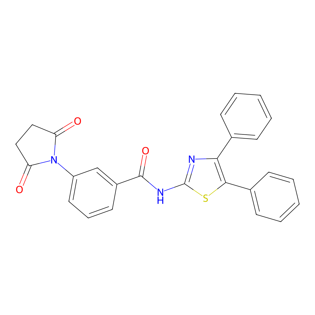 3-(2,5-dioxopyrrolidin-1-yl)-N-(4,5-diphenyl-1,3-thiazol-2-yl)benzamide molecular structure, CAS 476321-68-3