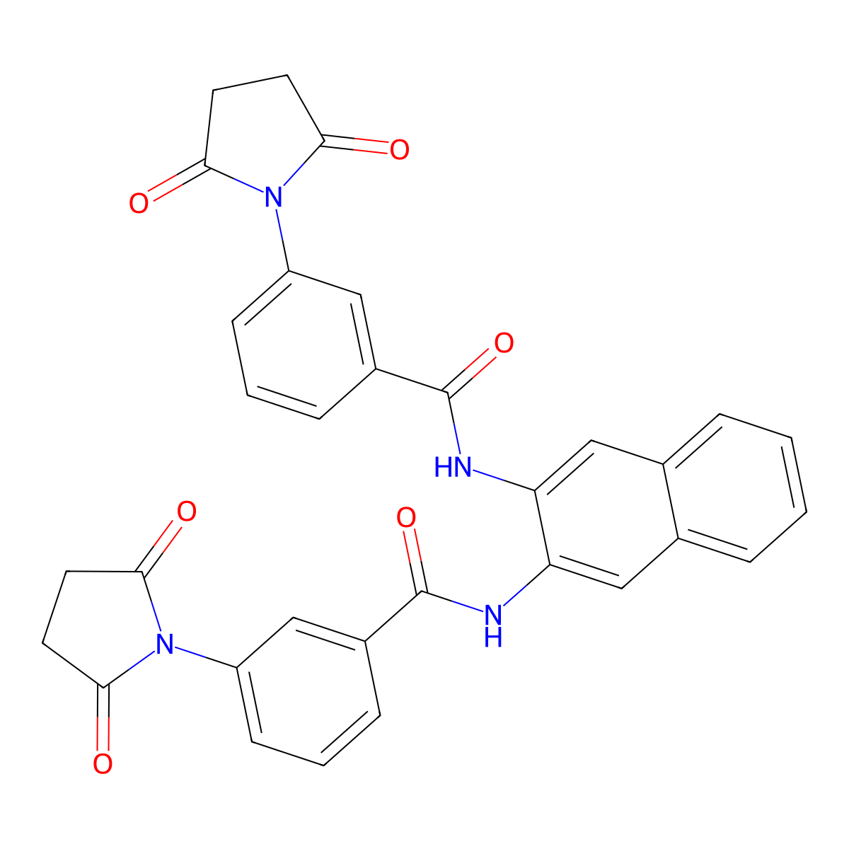 3-(2,5-Dioxopyrrolidin-1-YL)-N-{3-[3-(2,5-dioxopyrrolidin-1-YL)benzamido]naphthalen-2-YL}benzamide molecular structure, CAS 476321-84-3