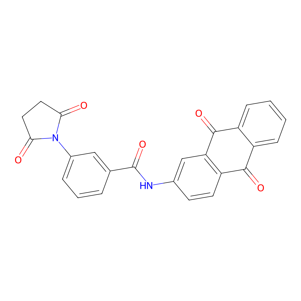 N-(9,10-dioxo-9,10-dihydroanthracen-2-yl)-3-(2,5-dioxopyrrolidin-1-yl)benzamide molecular structure, CAS 476322-98-2
